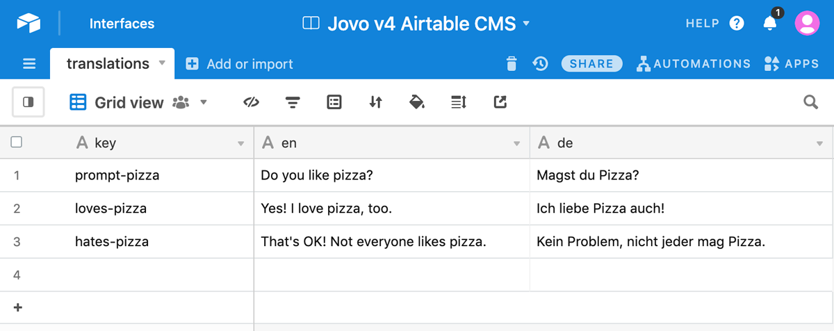 Airtable CMS for Voice Apps and Chatbots